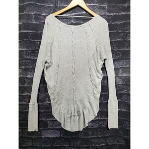 Free People We The Free Sweater Gray Twee Exposed Seems Cottagecore Heritage